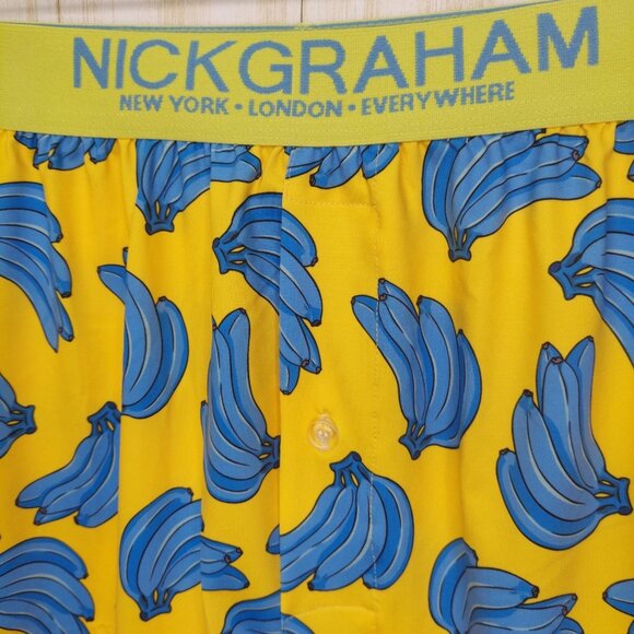 Nick Graham Men's Yellow W/Banana Print Boxers Size XL 40-42 Performance Stretch - Picture 5 of 7